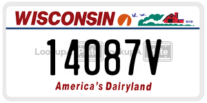 14087V  license plate in WI