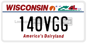 140VGG license plate in Wisconsin
