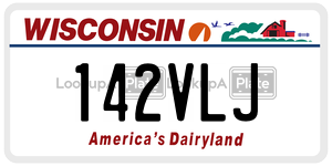 142VLJ  license plate in WI