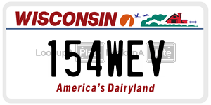154WEV license plate in Wisconsin