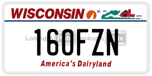 160FZN  license plate in WI