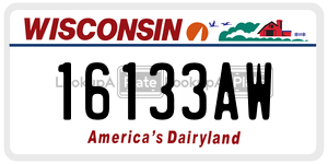 16133AW  license plate in WI
