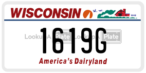 1619G  license plate in WI