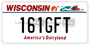 161GFT  license plate in WI