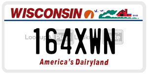 164XWN  license plate in WI