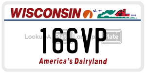 166VP  license plate in WI