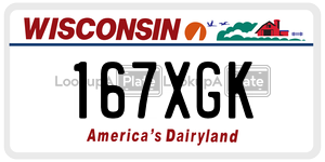 167XGK  license plate in WI