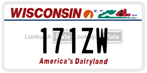 171ZW  license plate in WI