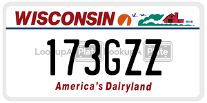 173GZZ  license plate in WI
