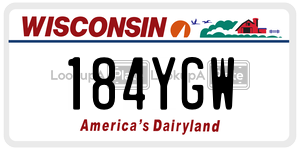 184YGW  license plate in WI
