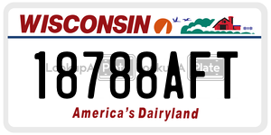 18788AFT  license plate in WI