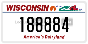 188884 license plate in Wisconsin