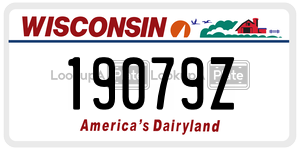 19079Z  license plate in WI