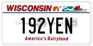 192YEN  license plate in WI