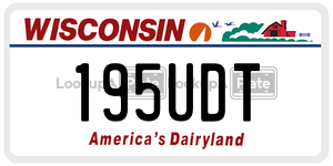 195UDT  license plate in WI