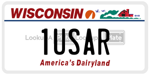 1USAR  license plate in WI