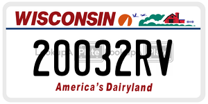 20032RV  license plate in WI