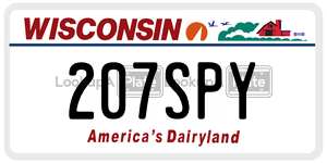 207SPY  license plate in WI