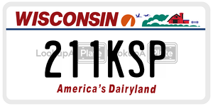 211KSP  license plate in WI
