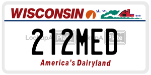 212MED  license plate in WI