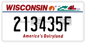 213435F  license plate in WI