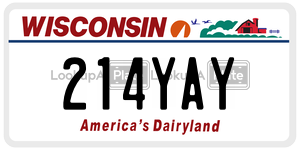 214YAY  license plate in WI