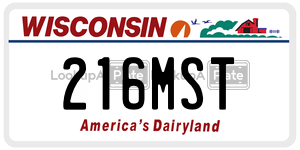 216MST  license plate in WI