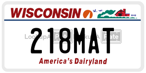 218MAT  license plate in WI
