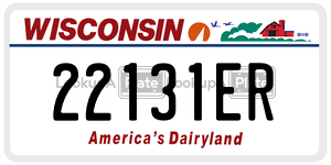 22131ER  license plate in WI