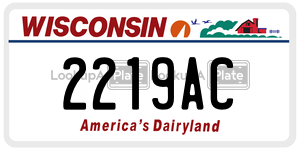 2219AC  license plate in WI