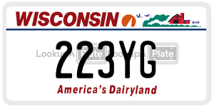 223YG  license plate in WI