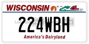 224WBH  license plate in WI