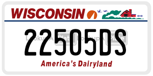 22505DS  license plate in WI