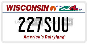 227SUU  license plate in WI