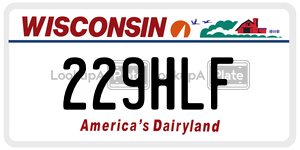 229HLF  license plate in WI