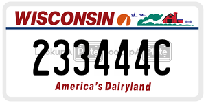 233444C  license plate in WI