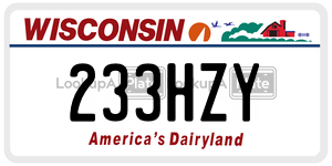 233HZY  license plate in WI