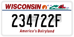 234722F  license plate in WI