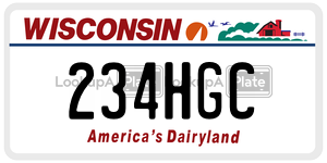 234HGC  license plate in WI
