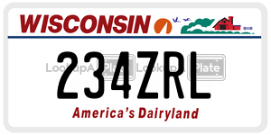 234ZRL  license plate in WI