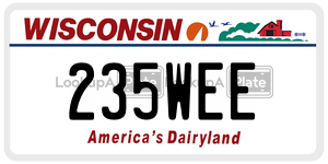 235WEE  license plate in WI