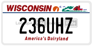 236UHZ  license plate in WI