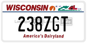 238ZGT license plate in Wisconsin