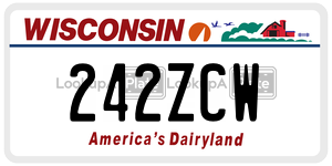 242ZCW  license plate in WI