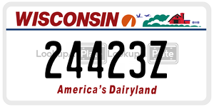 24423Z license plate in Wisconsin