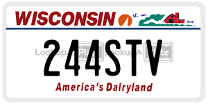 244STV  license plate in WI