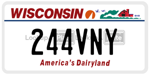 244VNY  license plate in WI