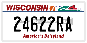 24622RA  license plate in WI