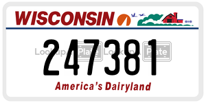 247381  license plate in WI