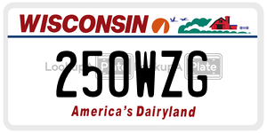 250WZG  license plate in WI